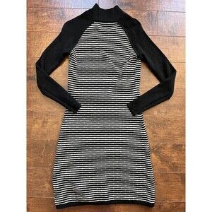 Title Nine Super Power Knit Dress Stripped Dot Wool Blend Stretch Size Small